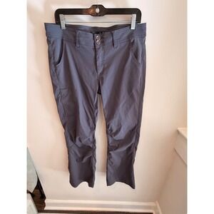 prAna Women's Gray Hiking Pants Size 12 Short Roll Tab Stretch Outdoor